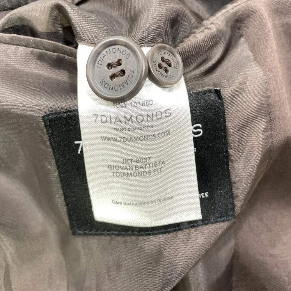 7DIAMONDS Giovan Battista Blazer Men's XL JKT-8037 Brown‎ Cotton Sport Coat